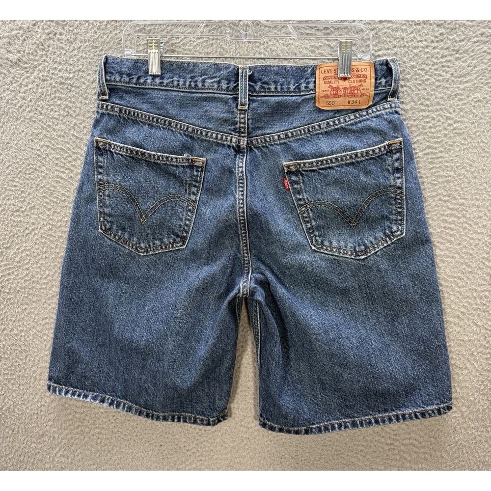 Vintage Levis 550 Shorts Mens 34 Blue Denim Jorts Workwear Grunge Skater Y2K